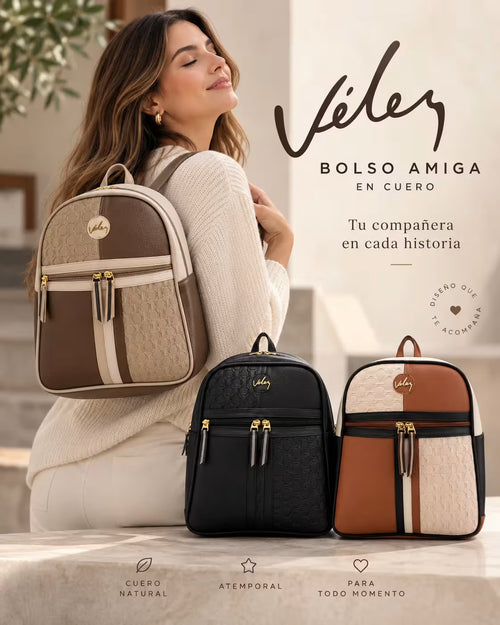 Bolso morral Amiga en cuero