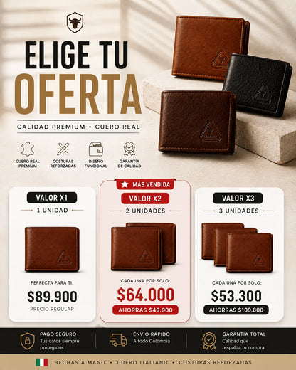 Leather, billetera en cuero italiano