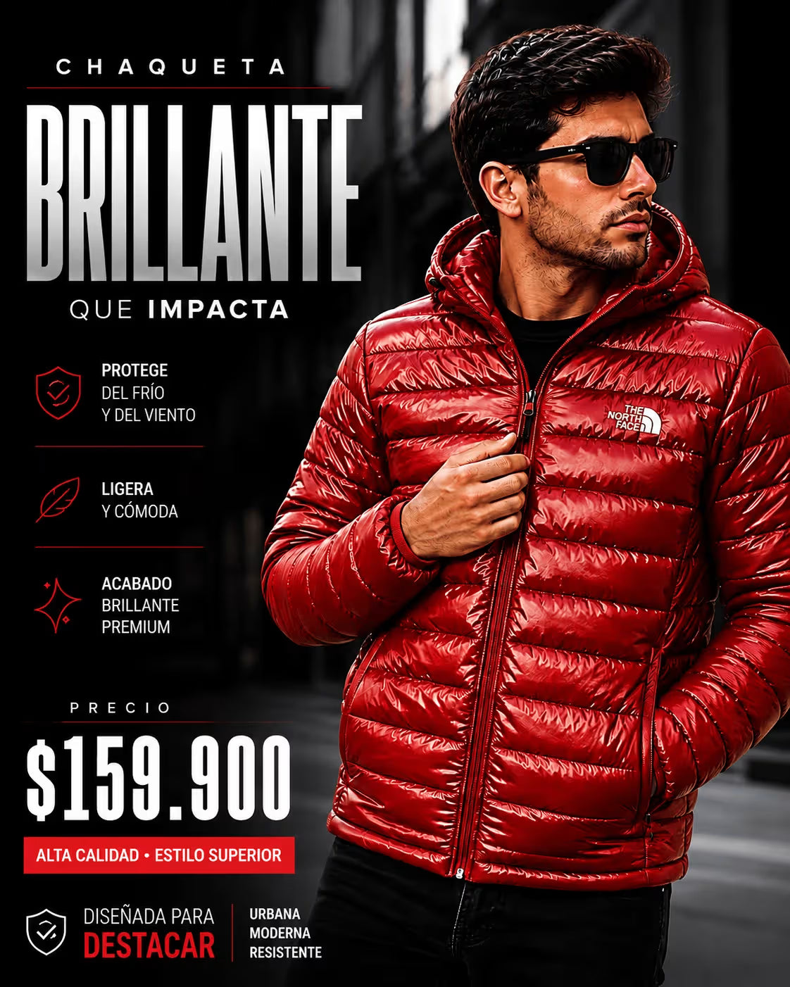 Chaqueta Face Shiny Brillante