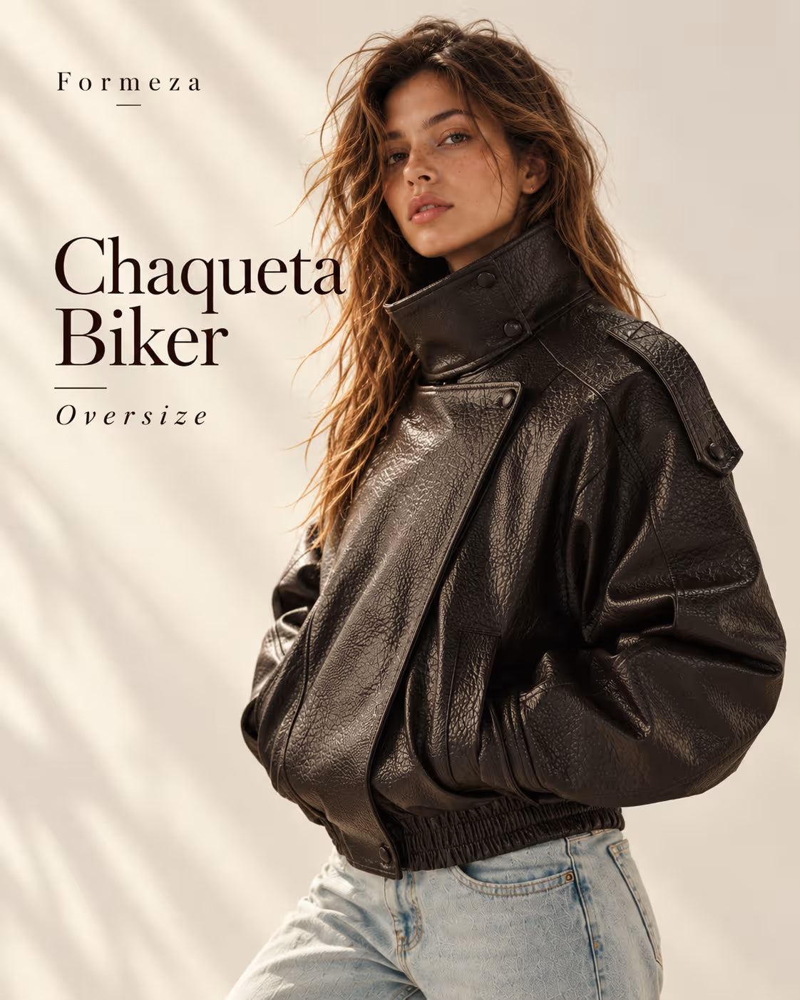 Chaqueta Biker Oversize