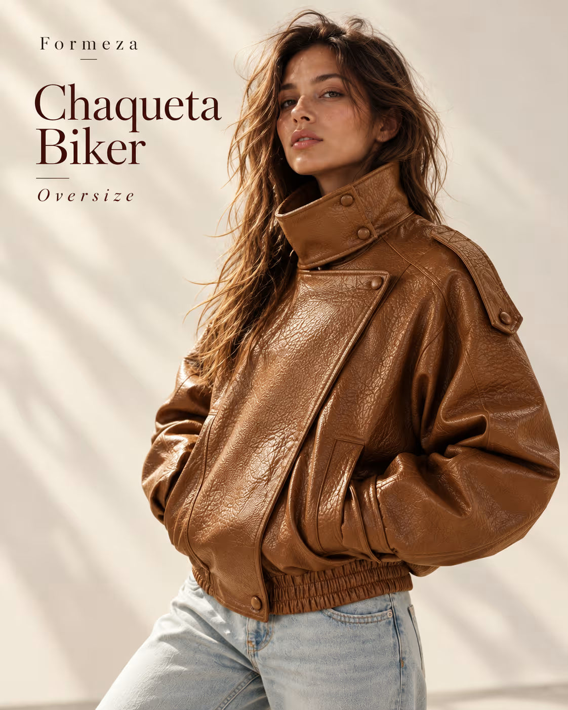 Chaqueta Biker Oversize